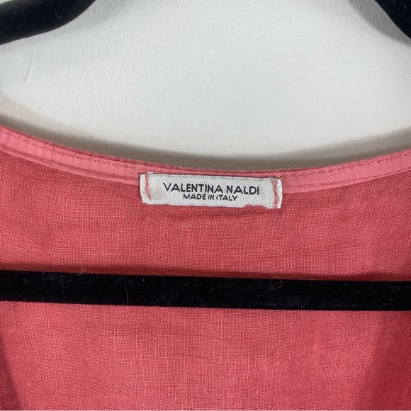 Valentina Naldi Made in Italy Coral 100% Linen Lace‎ Fringe Trim Kimono O/S - Picture 4 of 12